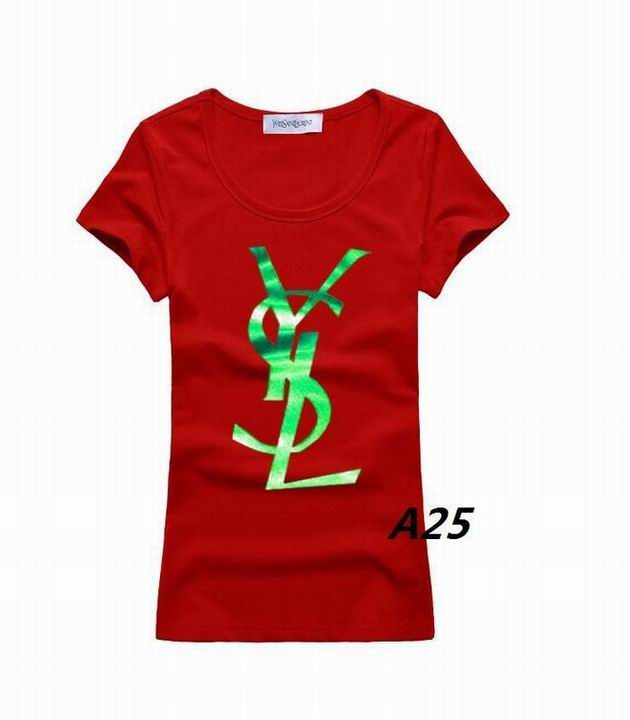 YSL short round collar T woman S-XL-128